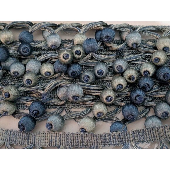 Blue & Silver Sewing TRIMS Bric A Brac Curtain Tassel Crafts Upholstery 5 + yds - Picture 3 of 3